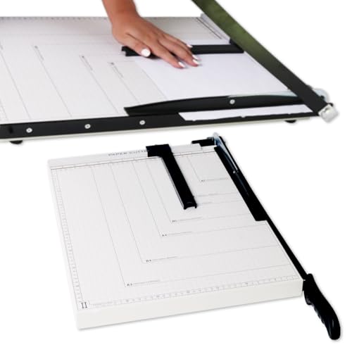 Japard Guillotine Paper Cutter 18 inch A3 Paper Slicer Trimmer for Classroom with Safety Guard Blade Lock Guide, 12 Sheet Capacity