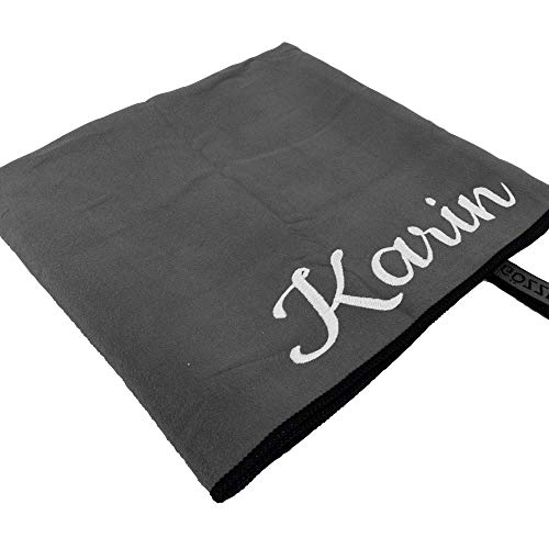 Sporthandtuch mit Name oder Wunschtext Bestickt, Mikrofaser Handtuch -...