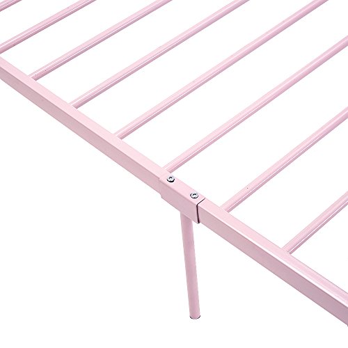 Panana Stylish Lovely pink Metal Bed Frame 3FT SINGLE Bed Base Crown Shape Kids Bedroom Furniture