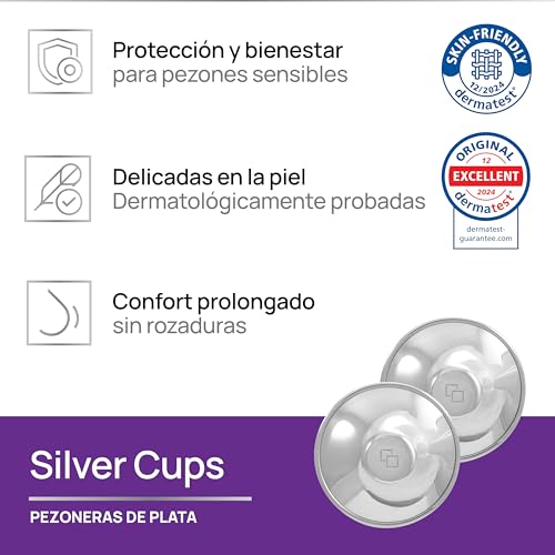 Miniatura 2 de Coverbasics Pezoneras En Plata Silvercups Copas Protectoras Para La Prevención Y El Tratamiento De Fisuras Mamarias Durante La Lactancia Regular