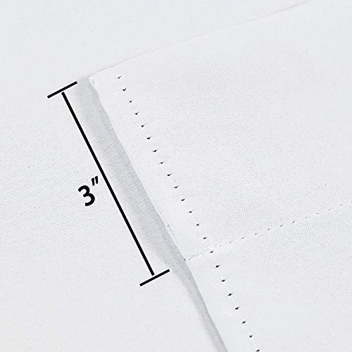 White Tie Up Top Valance for Windows 18 Inch Length Room Darkening Adjustable Valance Window Treatments Rod Pocket Tie-up Short Straight Curtain Valance for Kitchen Bedroom Nursery 52”X18”