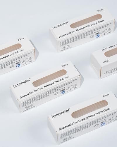 Fieberthermometer Ohr für Erwachsene & Kinder, 1s Ergebnis Hochpräzise Ohrthermometer, 30 Speicher Abrufen, 3-Farben-Fieber-Alarm, mit 21 Einweg-Sonde Abdeckungen & Aufbewahrungsbox (LCD-Transparente)