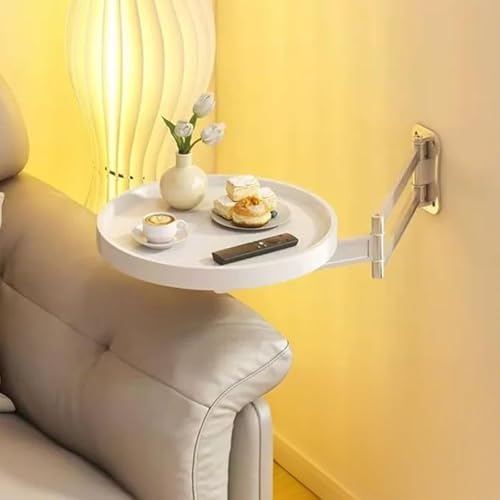 Bureau mural rabattable et plateau extensible idéal pour un coin canapé