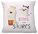 vanVerden Poduszka z sentencją - słodki lub Saures Duchy Diabeł Anioł - Halloween - Poduszka 40x40 cm Poduszka do przytulania Poduszka dekoracyjna Poduszka pod głowę, Kolor:biały (Soft-Touch), Wykonanie: poszewka na poduszkę z wypełnieniem