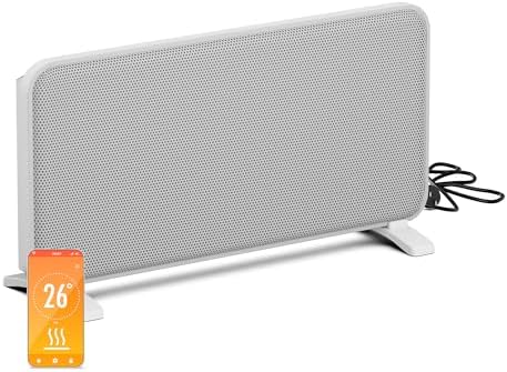 Blumfeldt Infrarotheizung 2000 W – Wandmontage & Standgerät, Graphen-Heizelement, App & Touch-Steuerung, Thermostat, IP24, Überhitzungs- & Umkippschutz, für Räume bis 20 m², Weiß