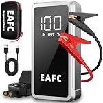 12000mAh Pack d'alimentation de démarrage de saut de voiture, 12V Booster portable de batterie d'urgence jusqu'à 10L Gaz / 6L Moteurs Diesel, Câbles de Jumper Smart, LCD Affichage, LED Lampe de poche, USB Charger EVA étui