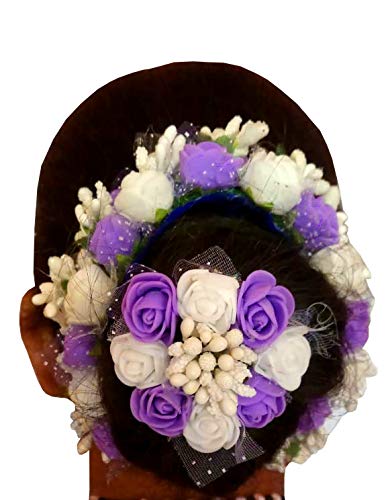 Flower Gajra for Women/Girls (Available in 40 Colors) (Purple+White) (B08JKBTSJS) Amazon Price History, Amazon Price Tracker