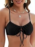 ZAFUL Womens Underwire Bikini Top Push Up Bathing Suit Tops Padded Large Bust Swimsuits Tops Only 2026 Black