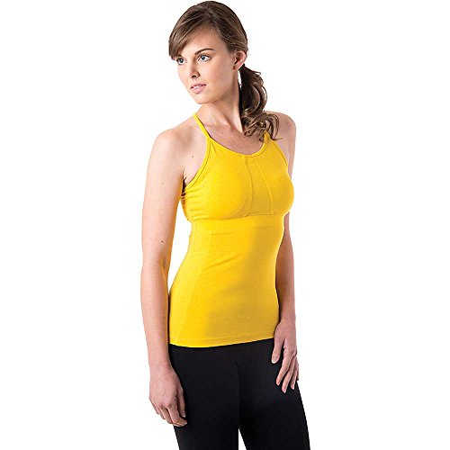 tasc performance advance supportive yoga fitness halter cami, honey lemon, small