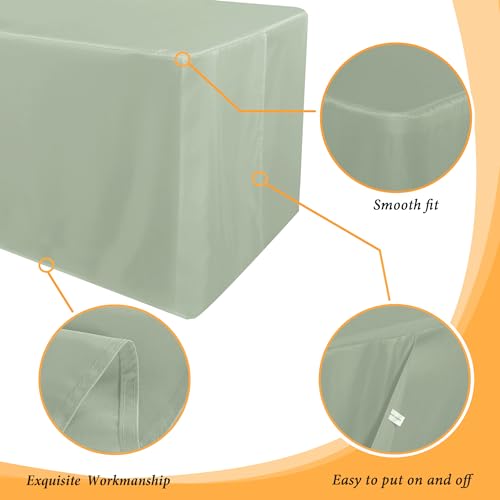 Obstal 2 Pack Table Clothes for 6 Foot Rectangle Tables - Water Resistant Washable Fabric Polyester Rectangle Table Cover Protector for Wedding, Banquet and Trade Shows, 72L x 30W Inches, Sage Green by Obstal - Used condition - Image 4