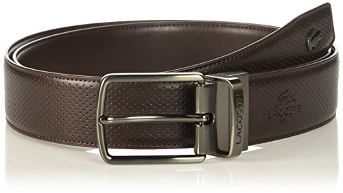 Lacoste Men's Classic Textured Leather Belt, Brown, 44