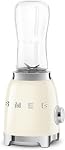Smeg 50s Retro Style Personal Mixer, 2 Bottles Takeaway, 2 Speed, 20 Oz, Compact Size, Pastel Pink, PBF01PKUS