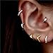 V Shaped Tiny Sleeper Cartilage Piercing Hoop Earrrings for Women 2nd Hole s925 Sterling Silver Crystal Huggie Tragus Small Hoop 6mm Fashion Jewelry for Birthday Best Friend (CZ Silver)