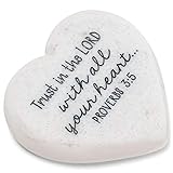 Lighthouse Christian Products Trust in The Lord Scripture Heart 2.25 x 2.25 Cast Stone Plaque