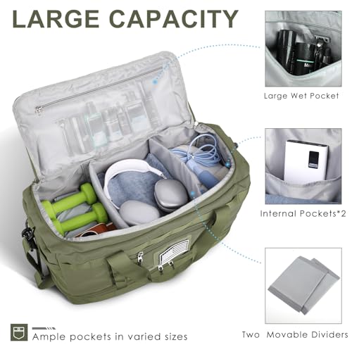 Image of Gym Bag for Men Women, Carry on Luggage 22x14x9 Airline Approved Duffle Bag