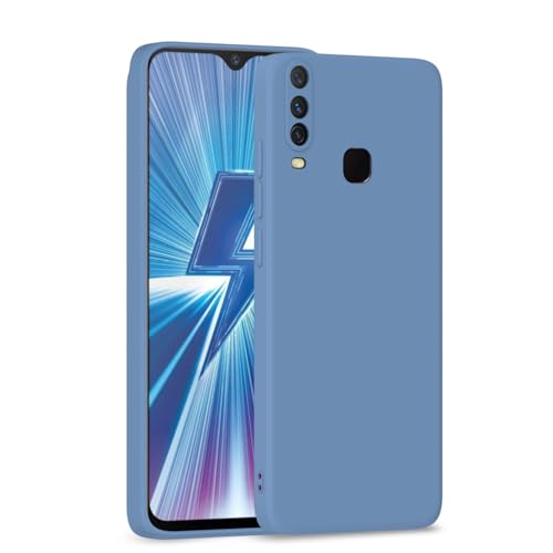 Image of Outlouders Back Cover for Vivo Y12 / Vivo Y15 / Y17 / Vivo U10 | Camera Protection | Durable Soft Matte Silicone Bumper Case (Aqua Blue)