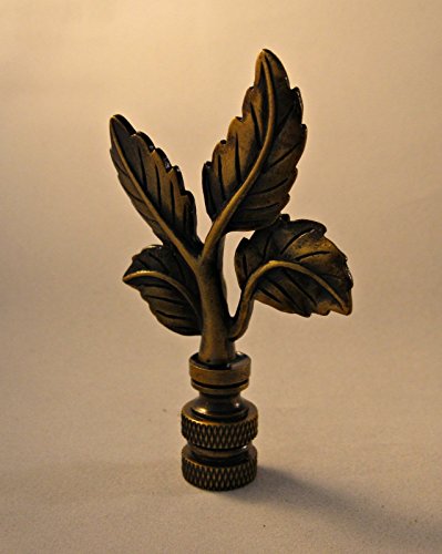 Image of Lamp Finial-4 Leaves-Aged Brass Finish, Highly Detailed Metal Casting