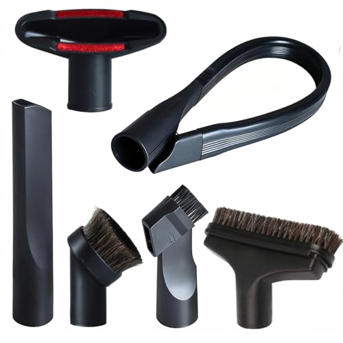GIBTOOL Vacuum Attachments 32mm (1 1/4 inch) Vacuum Accessories Brush Flexible Crevice Kit for Shop Vac Attachments 1 1/4 1 3/8,7 Packs