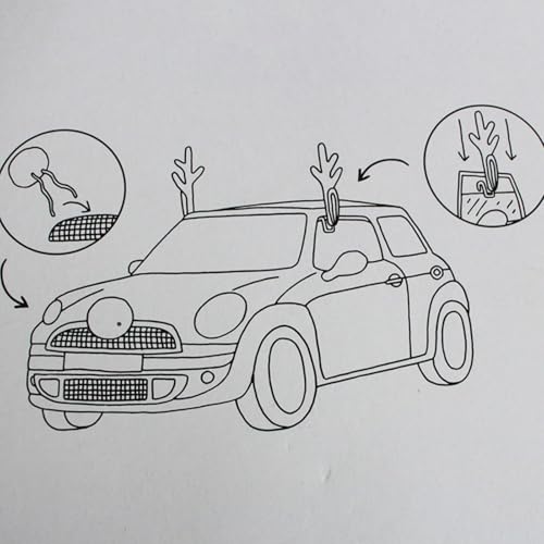 Decoração de renas de Natal, kit para carro de renas | Ilumine o kit para carro de chifres de rena d