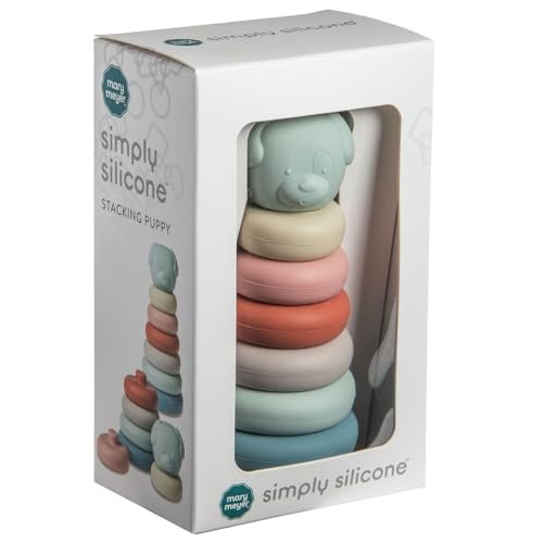 Mary Meyer Baby and Toddler Toys Simply Silicone Stacking Rings for 6+ Months Old Preschool Gifts, 15 cm, Puppy - Image 2