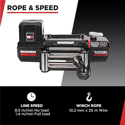Warrior Winches Gladiator 12500lbs Winch 12v Electrico miniatura 2