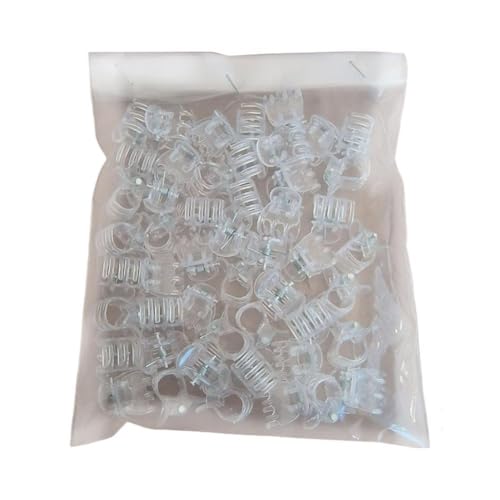 50 Stück Pflanzenclips, Orchideen-Clips, Blumenstütze, transparente Fixierung, große Orchideen-Unterstützung, Blumenstütze für Orchideen-Clips