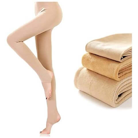 Yaepoip Women Flawless Legs Fake Translucent Warm Fleece Nude Tights, Warm Pantyhose Fake Translucent Fleece Winter Tights (300g,Type B Skin Color) Cover