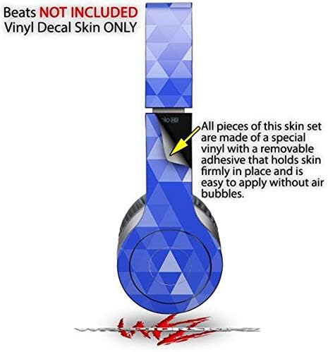 Skin Decal Wrap Works with Original Beats Solo HD Headphones Triangle Mosaic Blue Skin Only (Headphones NOT Included)