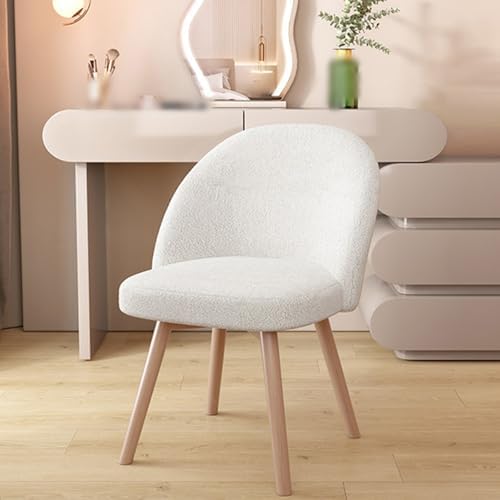 Modern Swivel Makeup Chair with Backrest - Solid Wood Support, Stylish Beauty Salon & Home Office Furniture, Versatile Leisure Chair for Makeup & Task Use