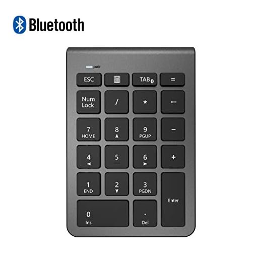 Alcey Teclado numérico inalámbrico Bluetooth, Teclado numérico 22 Teclas Bluetooth Extensiones de tecladopara Data Entry de Contabilidad financierapara Laptop, Escritorio, PC, Notebook