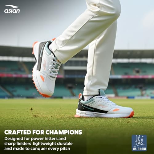 Image of ASIAN All Rounder-01 Men's Cricket Shoes | Lightweight, Durable Sports Shoes with Superior Grip, Cushion Comfort & Steady Support for All-Terrain Cricket Play