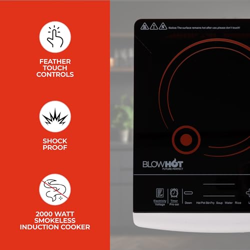 Image of BLOWHOT BL 100 Induction 2000-Watt Feather Touch Venus Induction Cook Top, 1 Year Motor Warranty by Blowhot