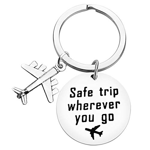 Vadaka Airline Pilot Gifts Traveller Keychain Wherever You Go Keychain Airplane Fly Safe Keyring...
