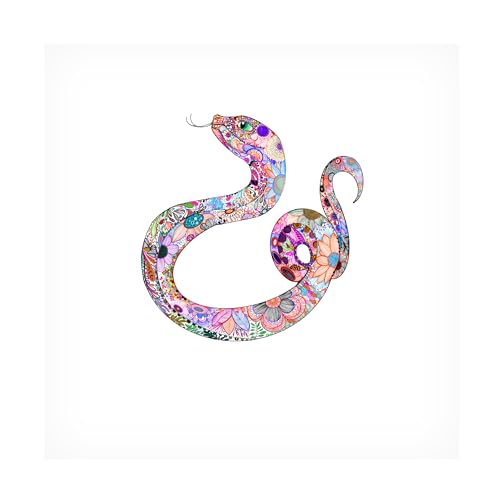 Wrapped Canvas Wall Art - Noemi Ibarz 'Snake' Wall Art for Living Room, Bedroom, or Office Décor - 14x14 by Trademark Fine Art - Used condition - Image 2