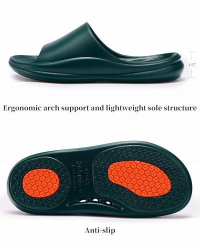 WALKFUN Non-slip Slides Sandals, Women & Men’s Shower Slippers, Pool Slides Quick Drying House Slippers Indoor Bathroom Shoes Beach Sandals for Summer2