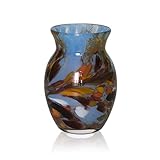Original Lauschaer Glas Lauschaer Glas Vase Granulat hellblau H 13cm, mundgeblasen handgeformt