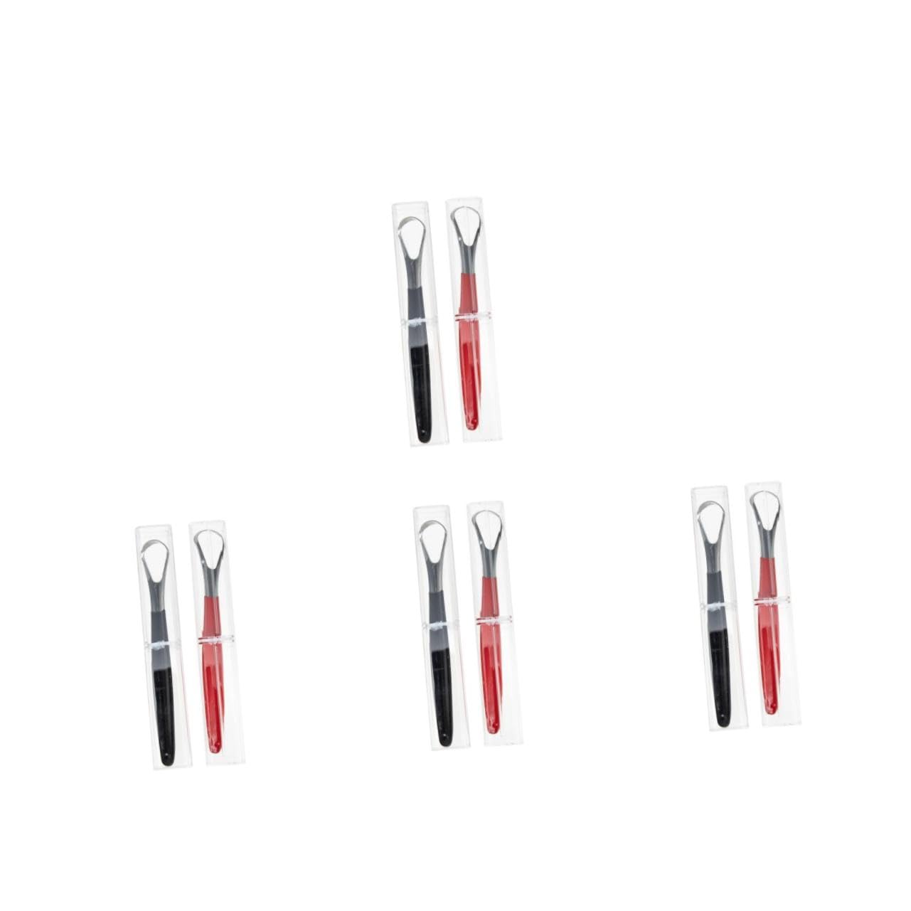 VALICLUD 4 Set Pulisci-lingua Detergenti Orale Scrubber Impasto Raschiatore Respiro Raschietto Strumenti Per La Pulizia Della Lingua Pulisci Lingua in Acciaio Inossidabile Pp 2 Pezzi * 4