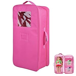 ZOYLINK Poppen reistas, poppenopbergtas, draagbare poppenkoffer voor 18 inch pop