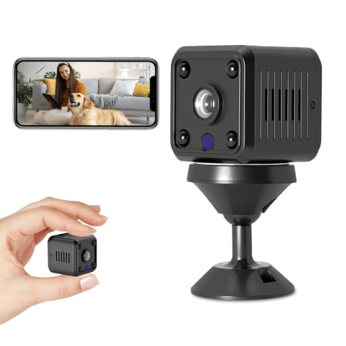 WiFi Mini Kamera,1080P HD Sicherheitskamera mit Nachtsicht, Bewegungserkennung, Drahtlose Überwachungskamera für Haus, Haustiere, Diebstahlschutz, Lange Akkulaufzeit, Mobile Fernüberwachung, X6 Modell