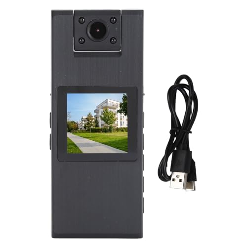 Elprico Mini Body Camera,1080P HD Bodycam with Night Vision,180° Rotatable Lens Wearable Camcorder,Lightweight and Portable for Daily Records,Cycling,Delivery/Serving Jobs