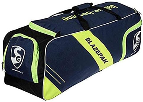 SG blazepak cricket kit bag with additional shoe compartment, Navy/Lime/Black, Multicolor, SG01CR110022