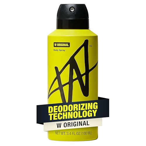 W By Jake Paul Body Spray for Men, Odor Blocking, Body Deodorant, Long Lasting Protection, Original, 3.4 fl oz