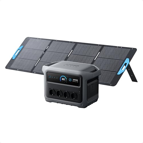Anker SOLIX C1000 Gen 2 estación de energía portátil con panel solar de 200 W, generador solar de 2 000 W (pico de 3 000 W), carga completa en 49 minutos, batería LiFePO4 de 1 024 Wh para respaldo dom