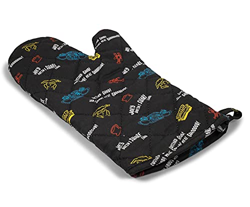 Friends TV Show Icons & Quotes Black Oven Mitt | Cute Home