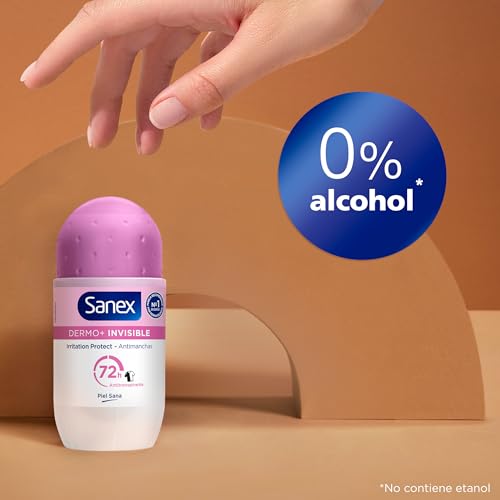 Miniatura 2 de Sanex Dermo+ Invisible Desodorante Antitranspirante Roll-On 72 Horas 6 X 50ml – protección eficaz contra el sudor y el mal olor – dermatológicamente testado – protege de las manchas