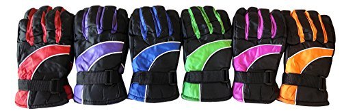 Image of Yacht & Smith Winter Ski Gloves Fleece Lined Adjustable Strap Water Resistant Men Woman Kids
