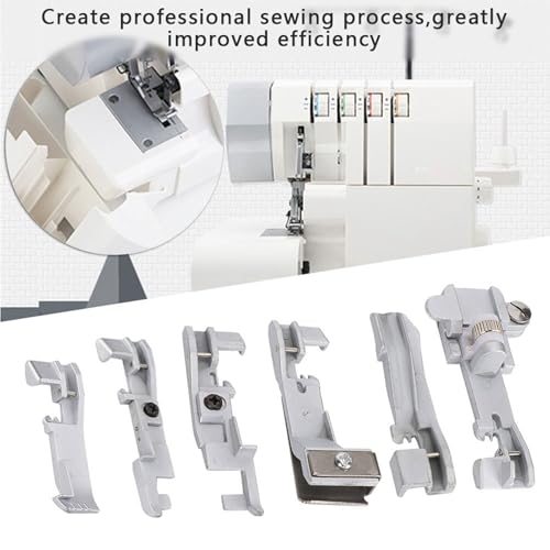 Set de 6 prensatelas para máquina de coser overlock miniatura 4