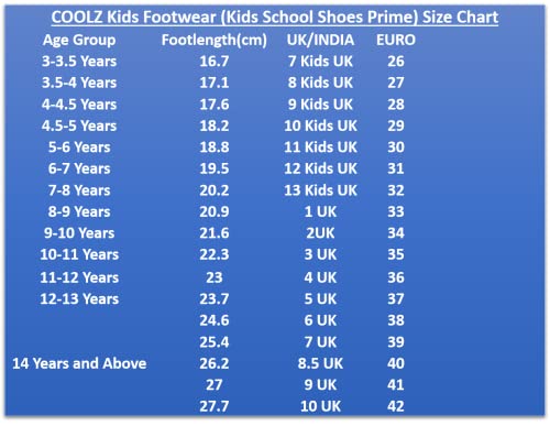 Image of Coolz Unisex Black Formal Uniform School Shoes for Boys and Girls Prime Vel
