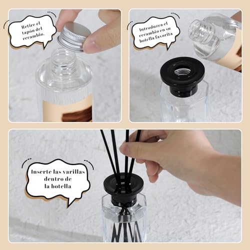 Scent-Hi Repuesto Difusor, Difusores Aromáticos, Sándalo Aceite Perfumado, 500ml 6 Palos Difusores Difusor Perfumado, Ambientador para Dormitorio, Baño Oficina Decoración de Hogar - imagen 4