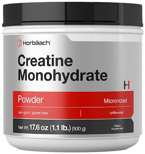 Horbäach Creatine Monohydrate Powder 1.1lb (Micronized, Unflavored)